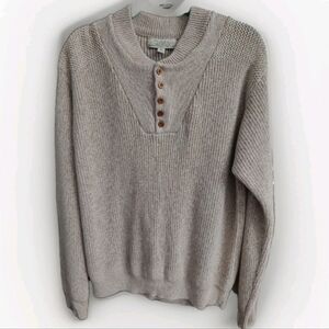 Vtg Cabelas Fishing Shirt XL Tan Mens Henley Pullover 90's-Y2K Heavy Duty/Soft